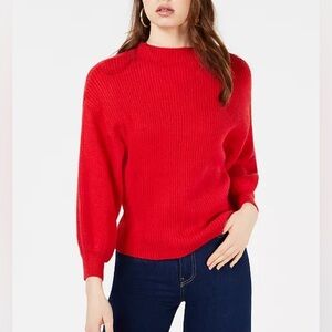 Line + Dot Red Ribbed Alder Sweater